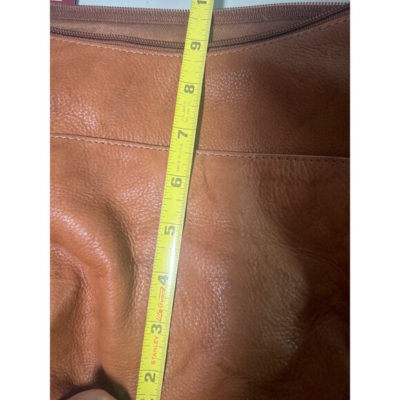 Great American Leather Works Tan Leather Shoulder Bag Crossbody Purse Adjustable - Picture 11 of 14